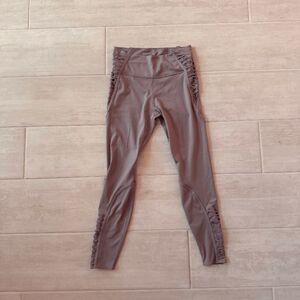 Nike Dri-Fit Leggings Mauve-Purple One Lux 7/8 Lacing Tights Medium Running Yoga